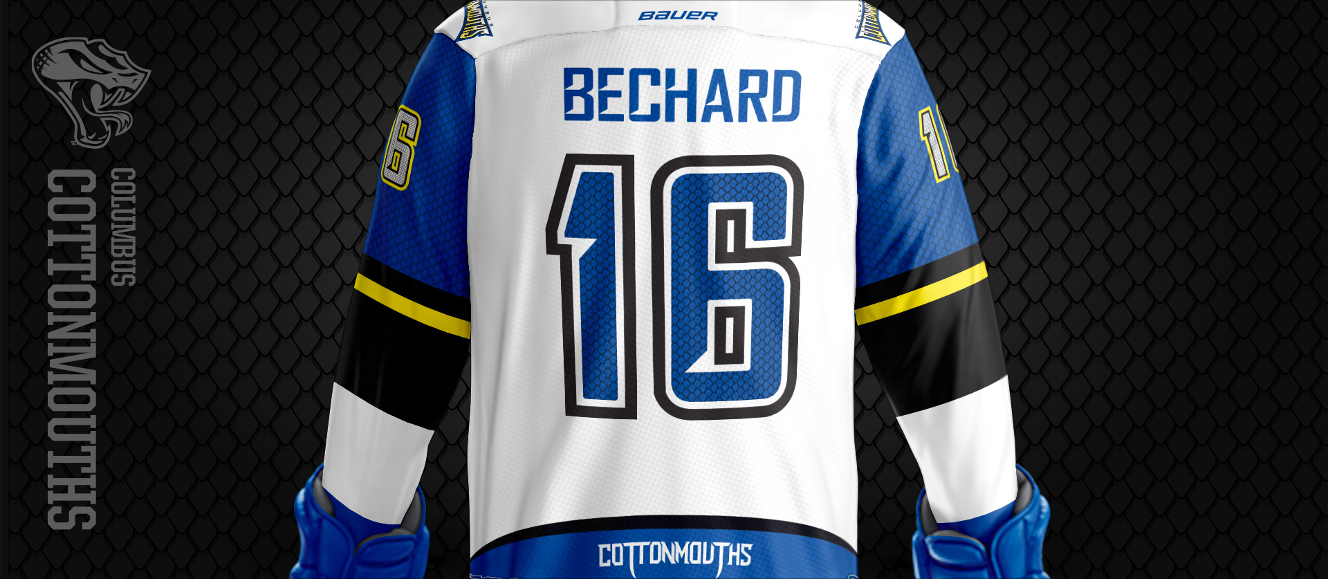 Columbus Cottonmouths Numbers - White