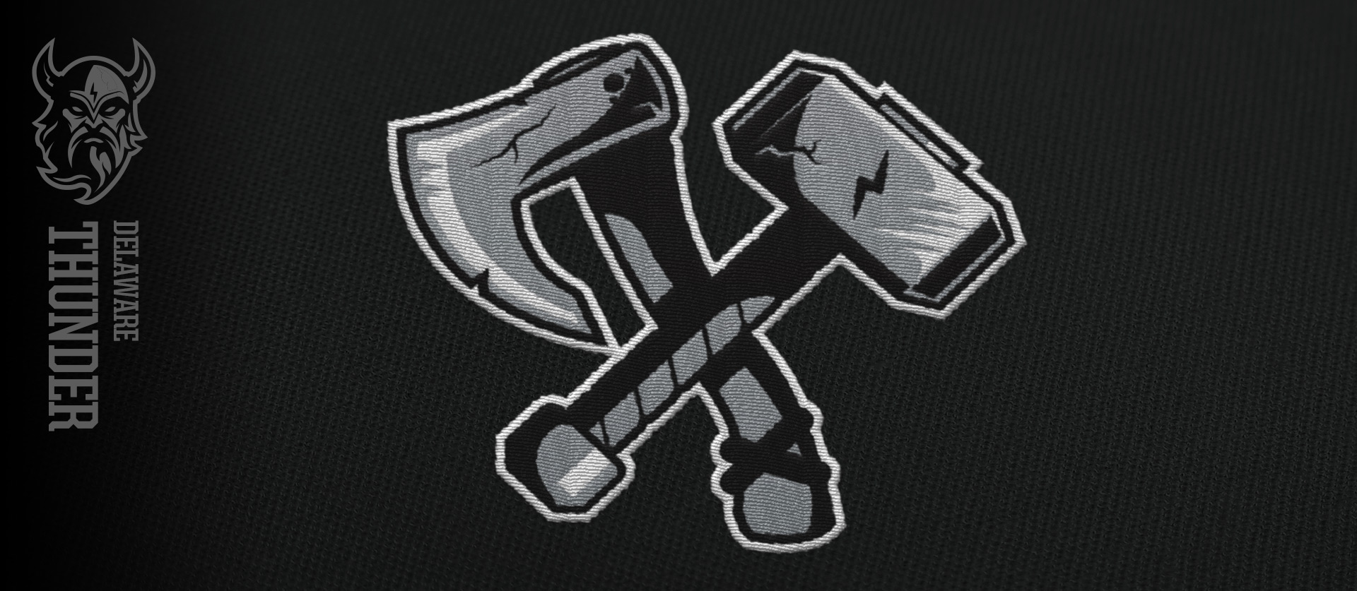 Delaware Thunder Uniforms Close-up Hammer Axe design
