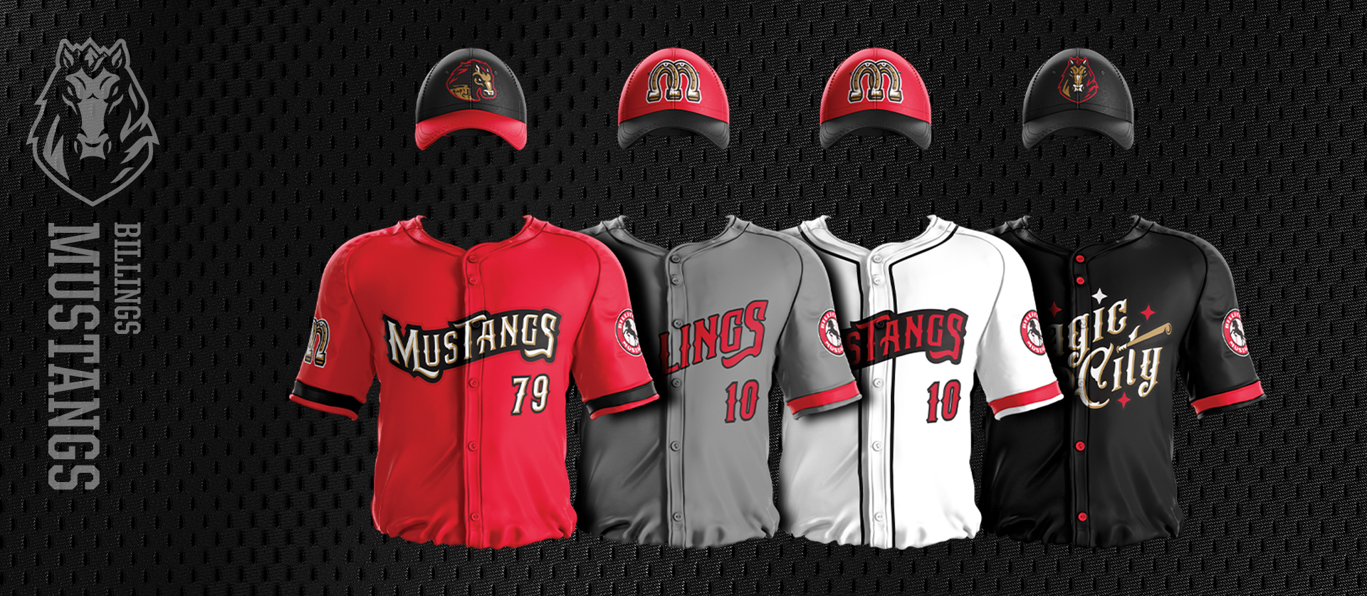 Billings Mustangs Uniform design of the Pioneer Baseball League