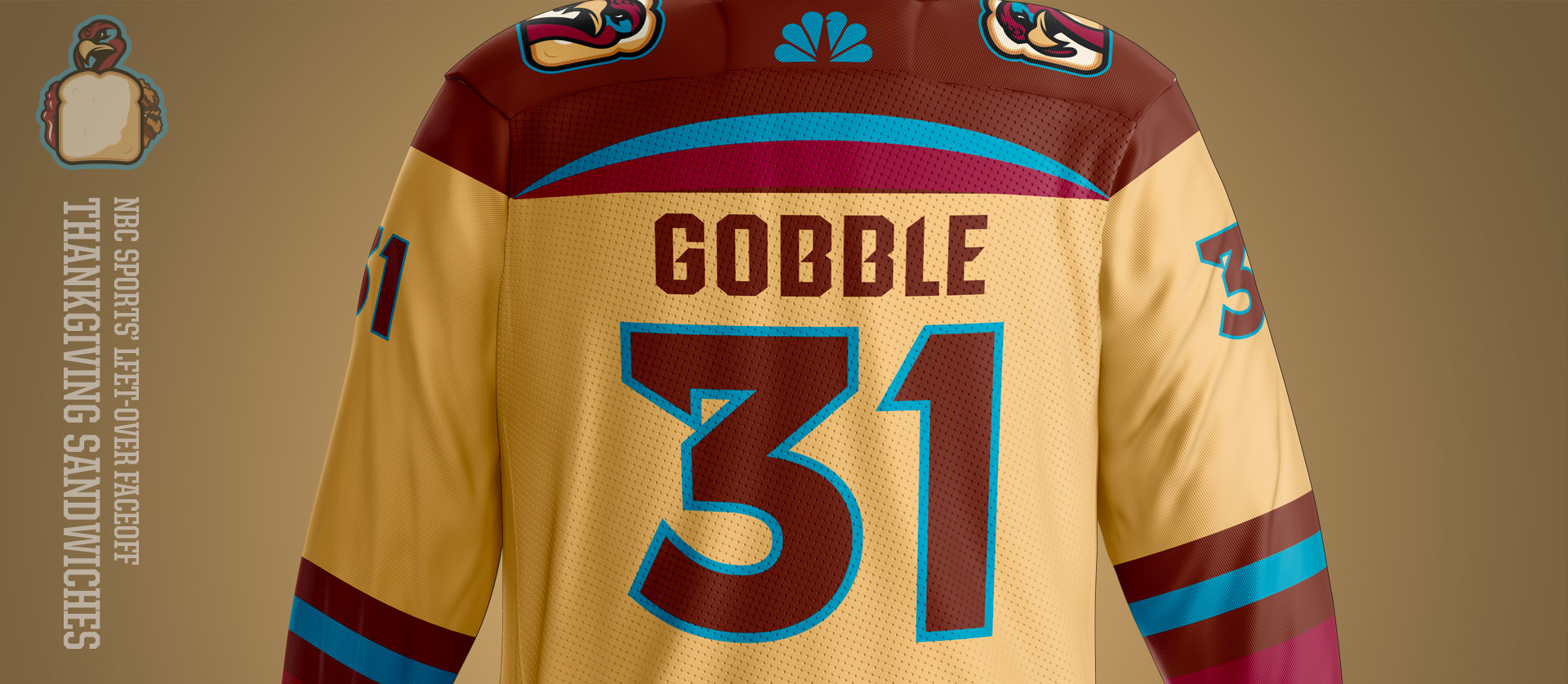 Thanksgiving Sandwich Front - Football Uniform Design for NBC Sports Thanksgiving Second Feast Face-Off