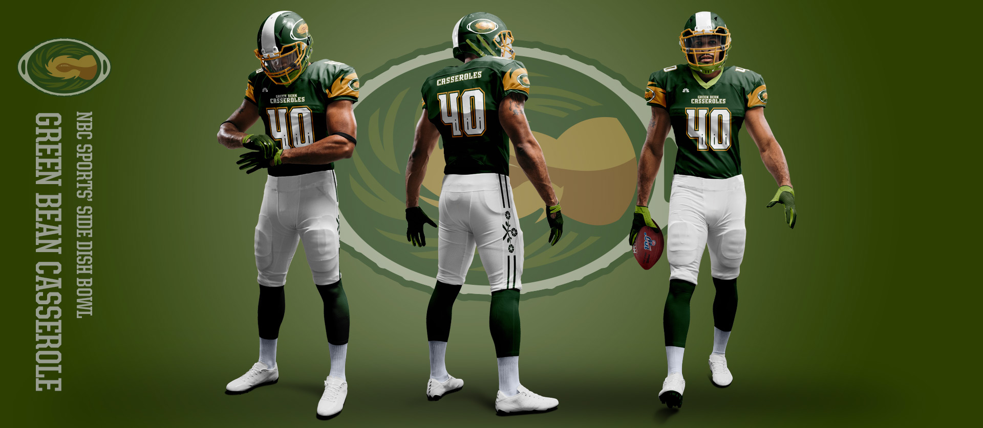 Green Bean Casseroles - Football Uniform Design for NBC Sports Thanksgiving Side Dish Bowl
