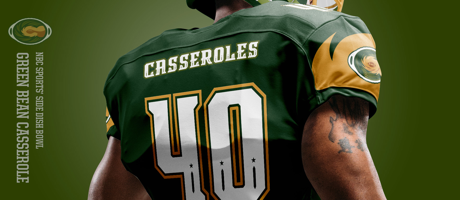 Green Bean Casseroles Back - Football Uniform Design for NBC Sports Thanksgiving Side Dish Bowl