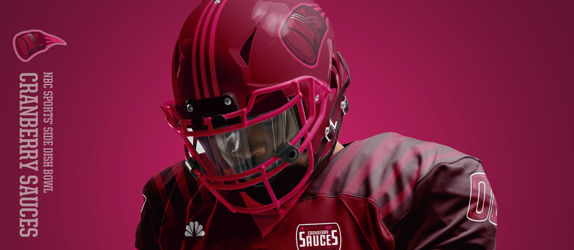 Cranberry Sauces Helment - Football Uniform Design for NBC Sports Thanksgiving Side Dish Bowl
