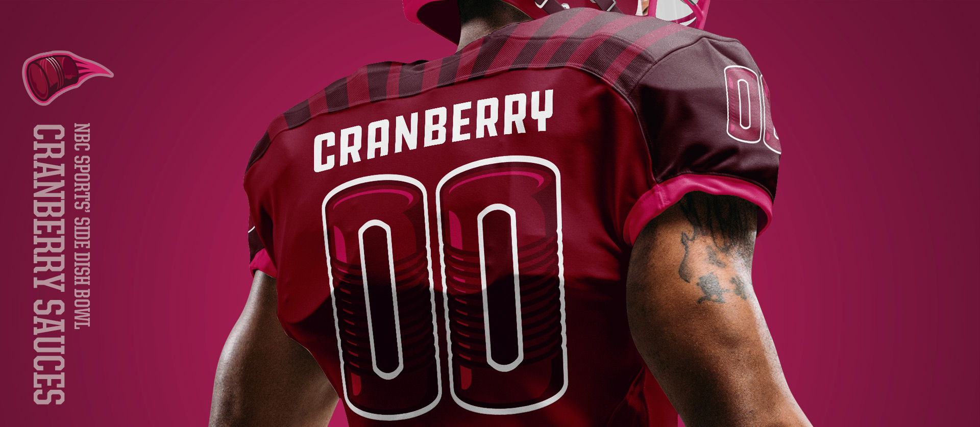 Cranberry Sauces Back - Football Uniform Design for NBC Sports Thanksgiving Side Dish Bowl