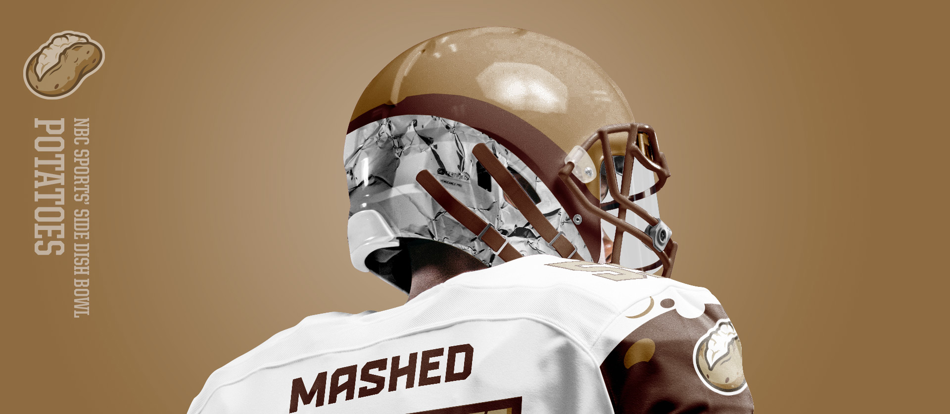 Potatoes Helmet Backside - Football Uniform Design for NBC Sports Thanksgiving Side Dish Bowl