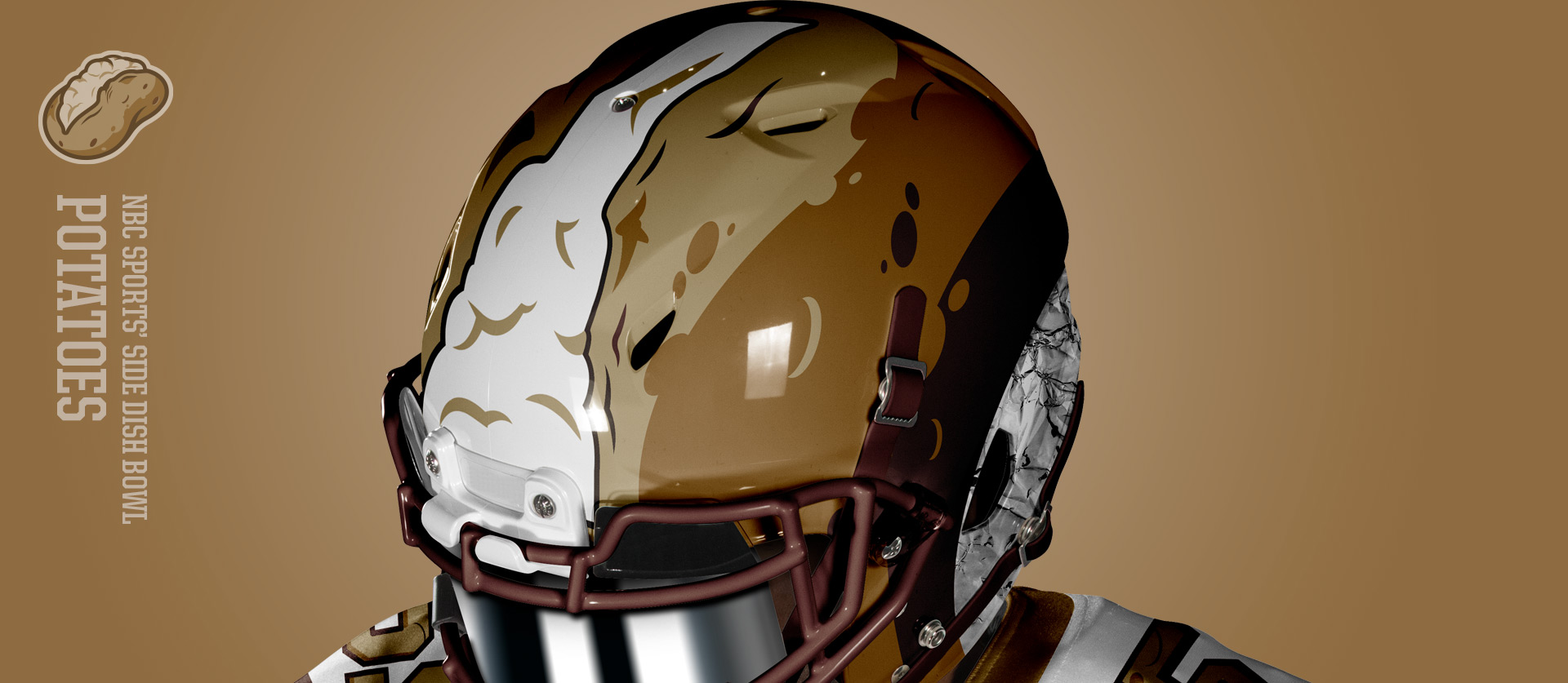 Potatoes Helmet Side View - Football Uniform Design for NBC Sports Thanksgiving Side Dish Bowl