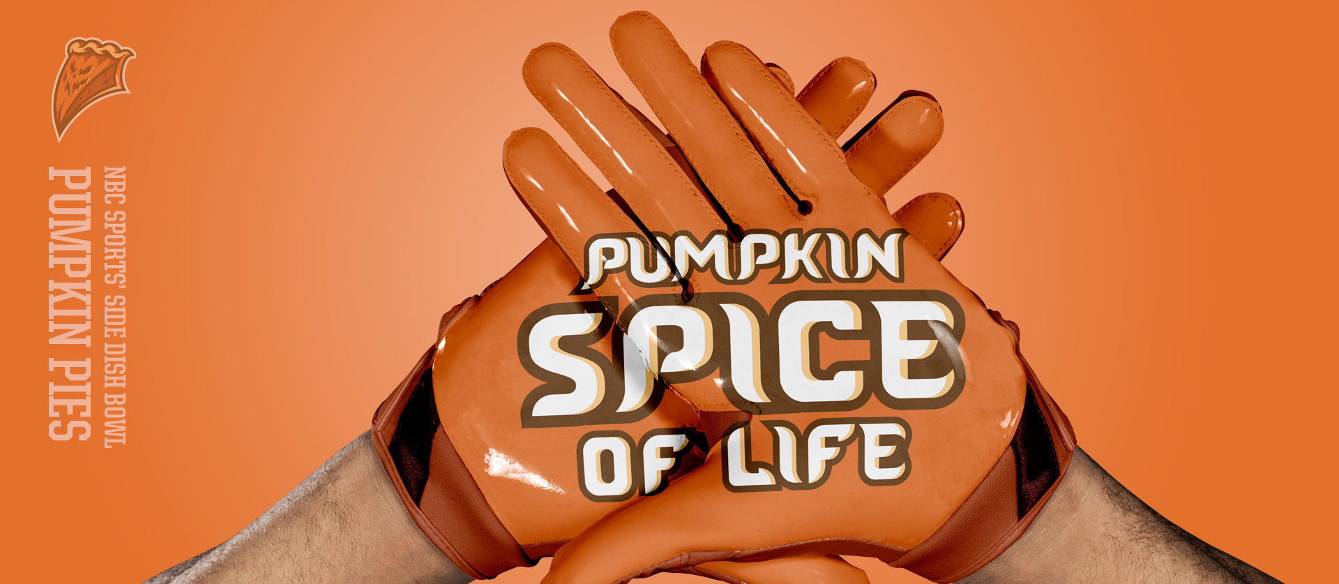 Pumpkin Pies Gloves - Football Uniform Design for NBC Sports Thanksgiving Side Dish Bowl