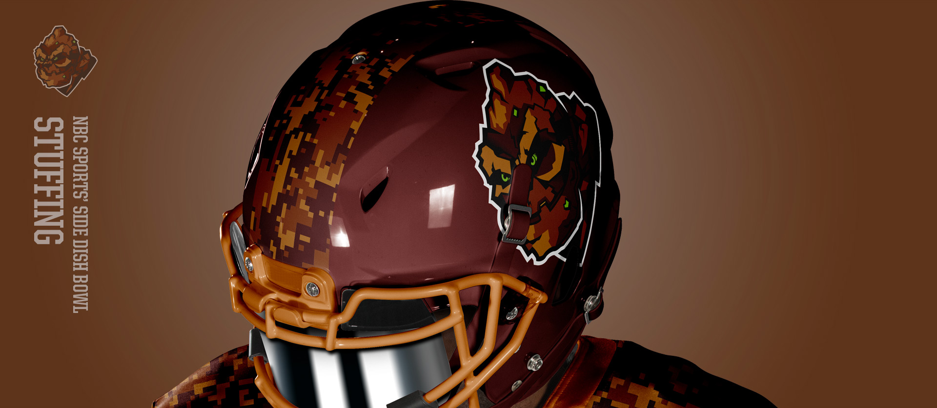 Stuffing Helmet Top View - Football Uniform Design for NBC Sports Thanksgiving Side Dish Bowl