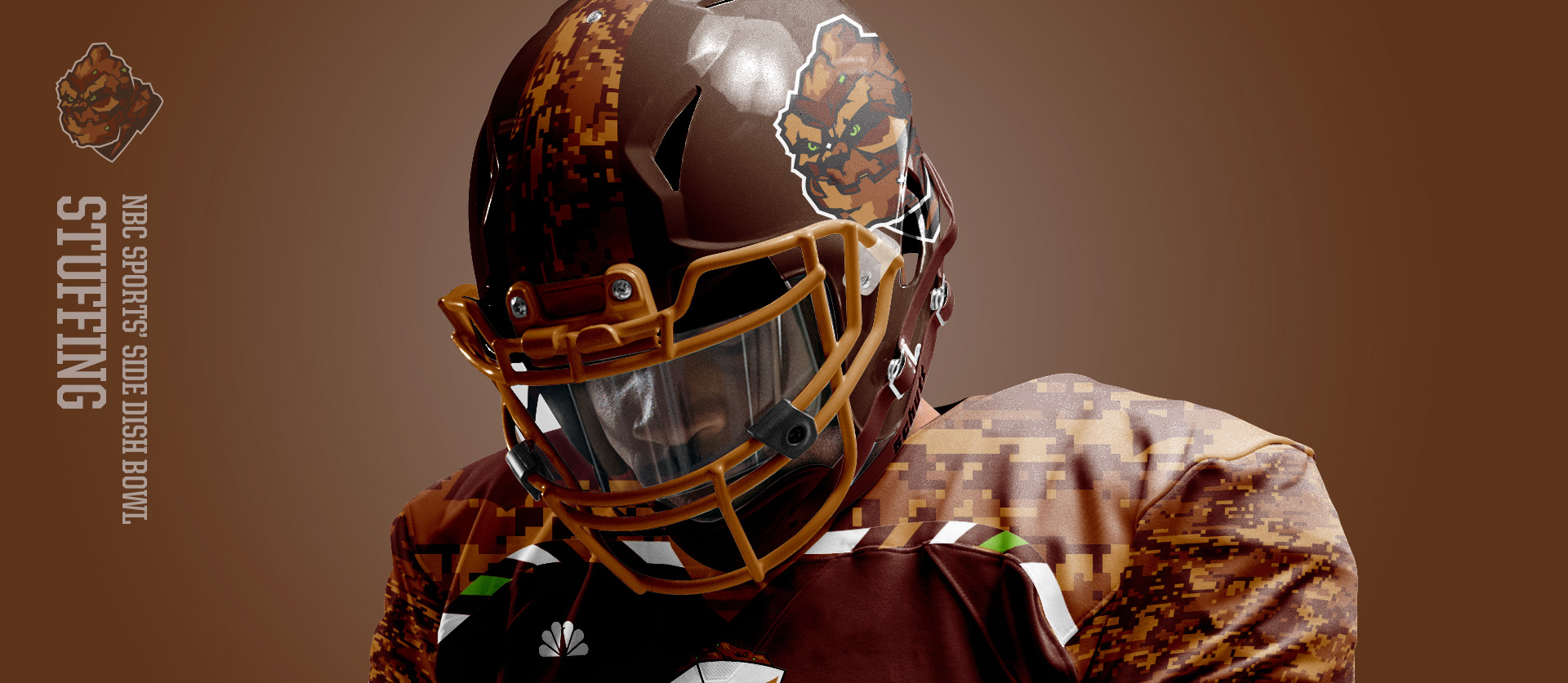 Stuffing Helment - Football Uniform Design for NBC Sports Thanksgiving Side Dish Bowl