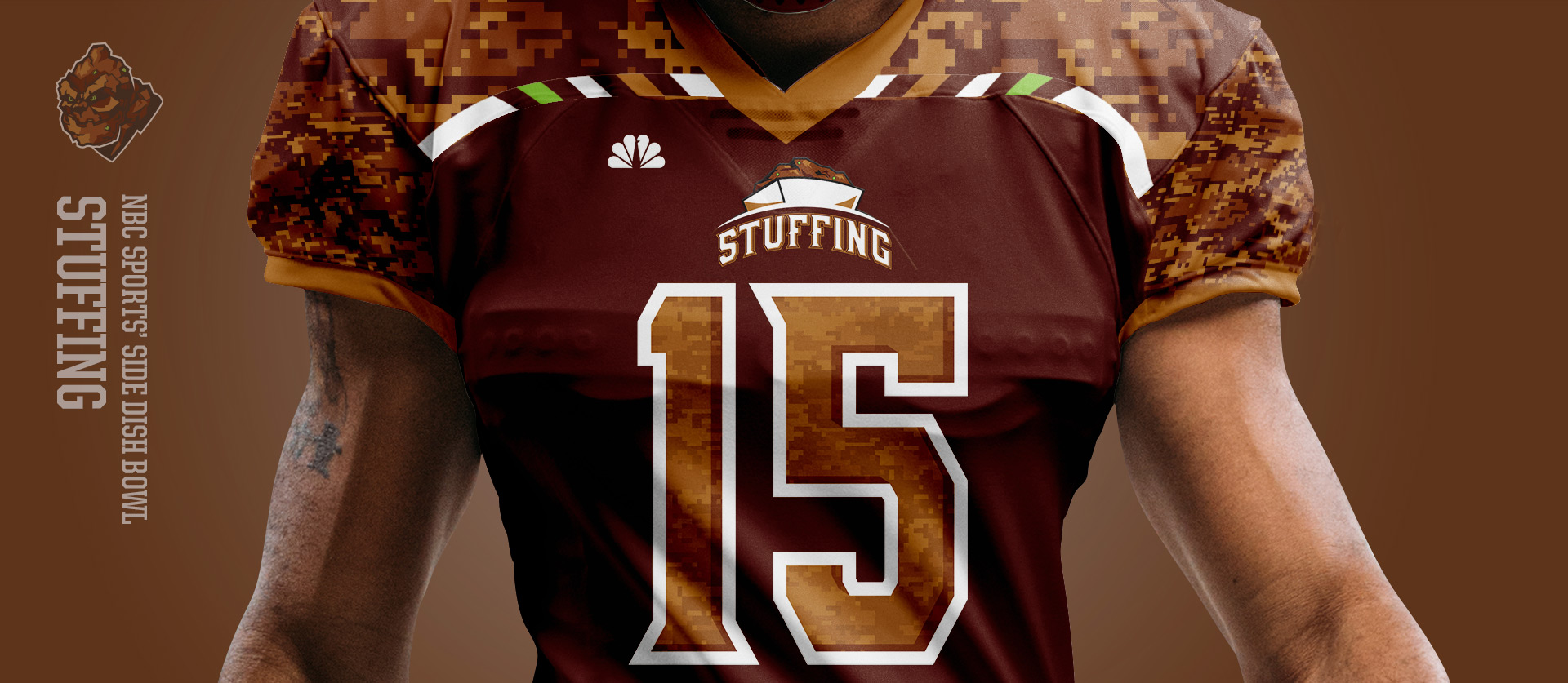 Stuffing Front - Football Uniform Design for NBC Sports Thanksgiving Side Dish Bowl