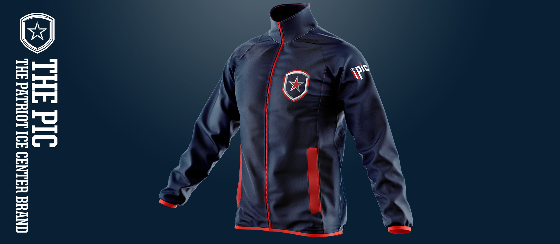 warmup jacket sports design for the patriot ice center