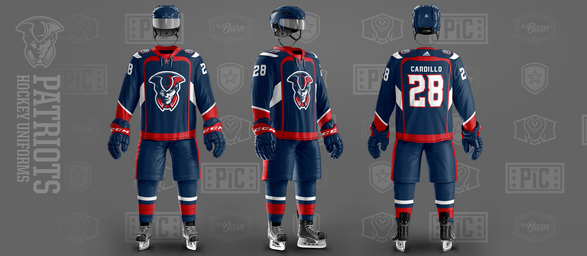 Patriots Hockey Uniform - Dark