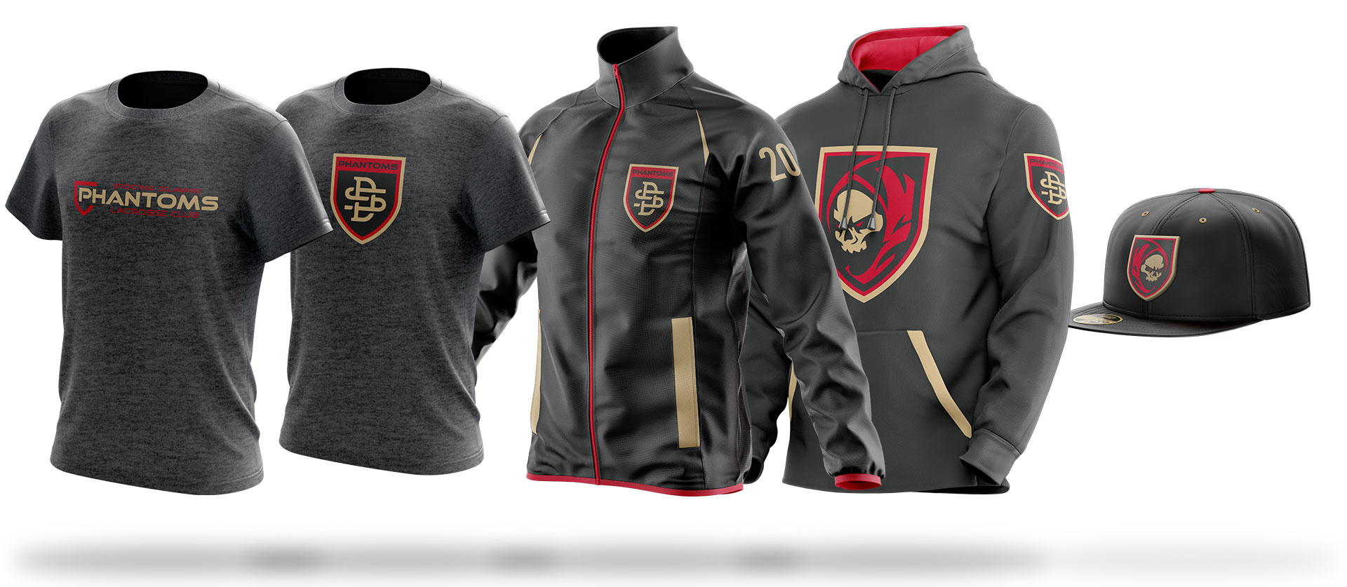 Sports merchandising design for Sporting Delaware Phantoms