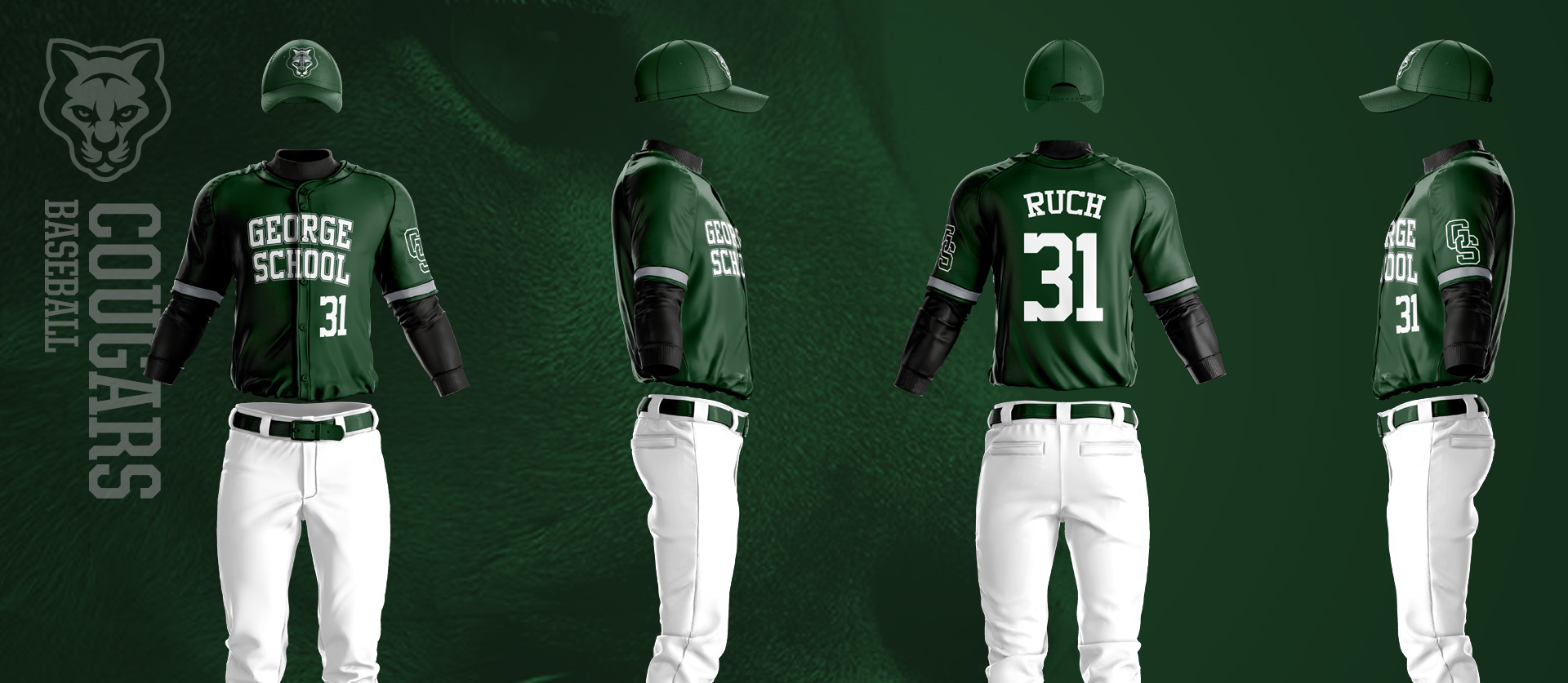 The George School - Baseball Uniform Green