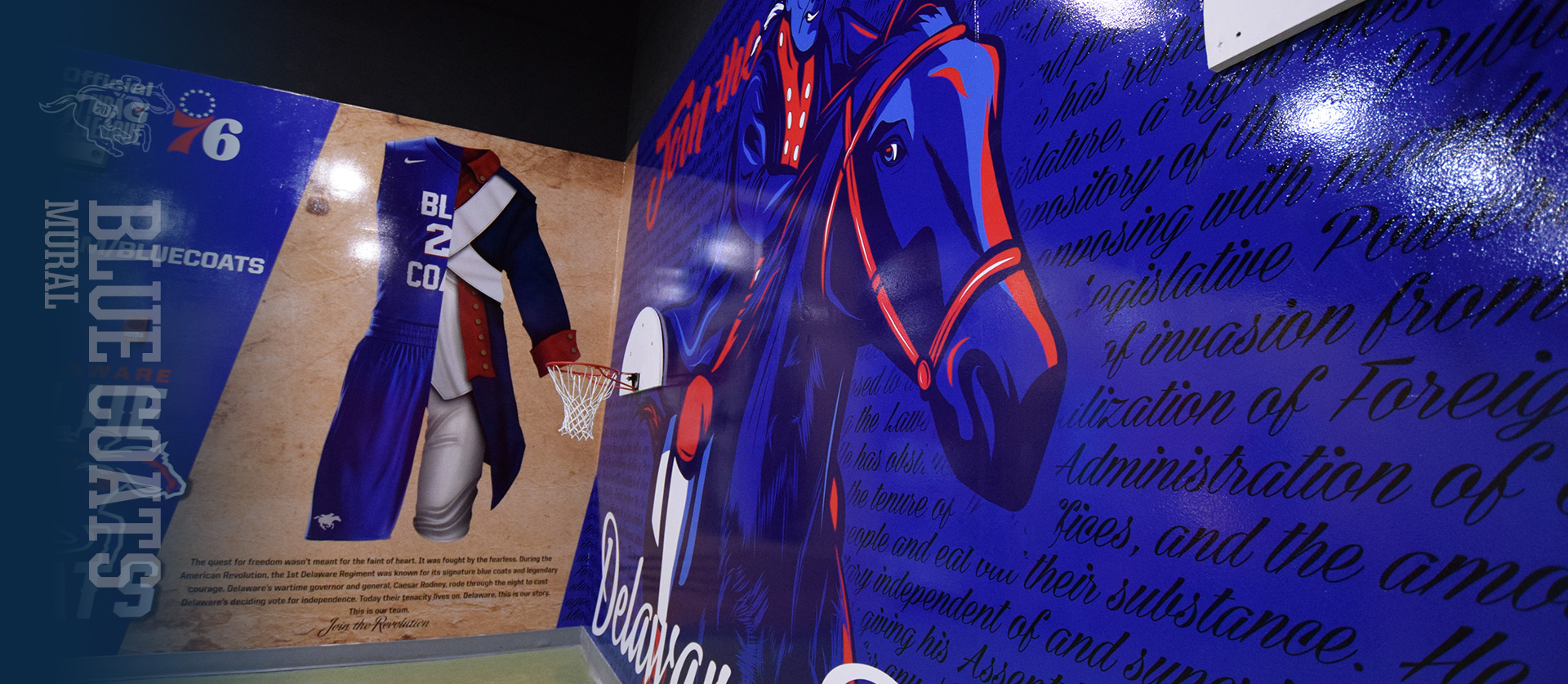 Delaware Blue Coats Mural design by the barn creative