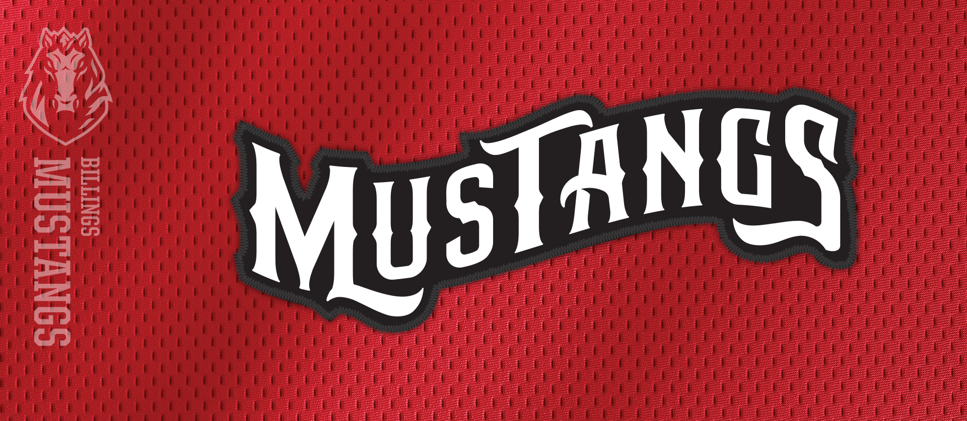Billings Mustangs wordmark design of the Pioneer Baseball League